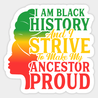 I am Black History Sticker